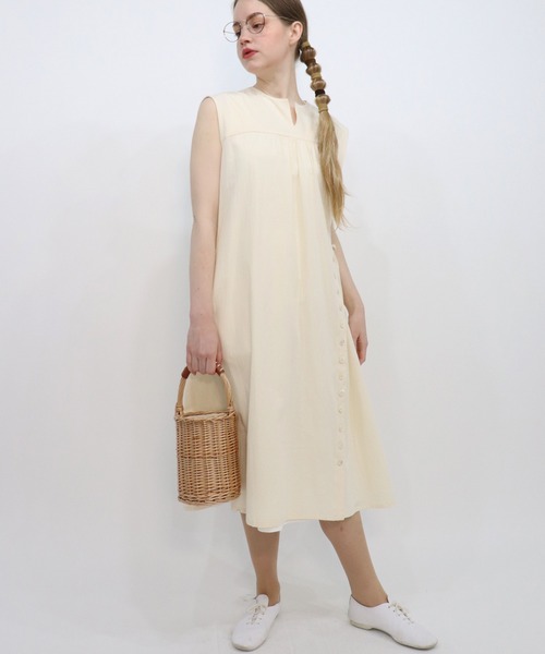 「haupia」 ノースリーブワンピース MEDIUM ネイビー レディース_画像7