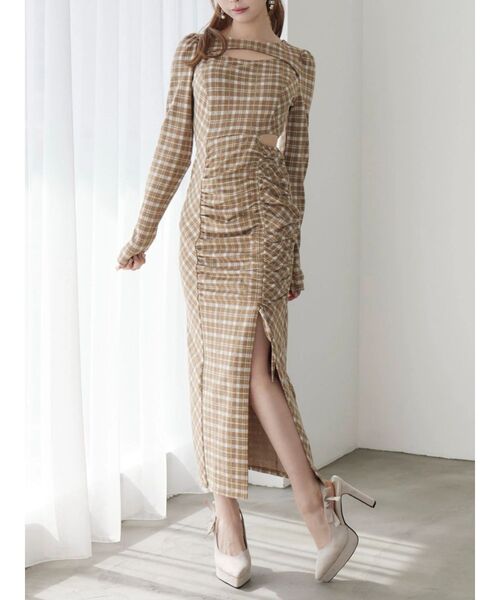 EATME（イートミー） ワンピース デコルテチェックワンピース