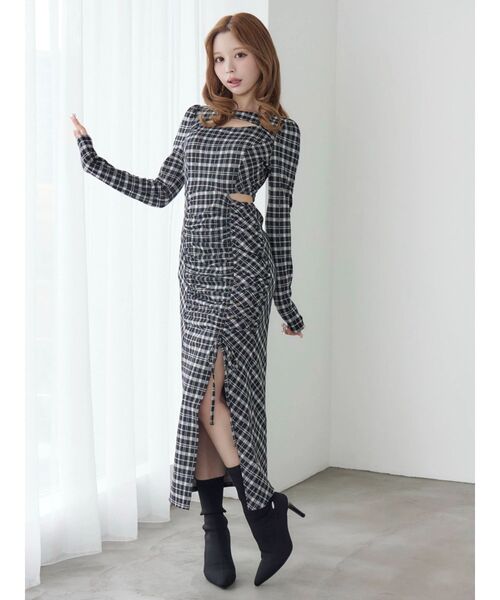 EATME（イートミー） ワンピース デコルテチェックワンピース