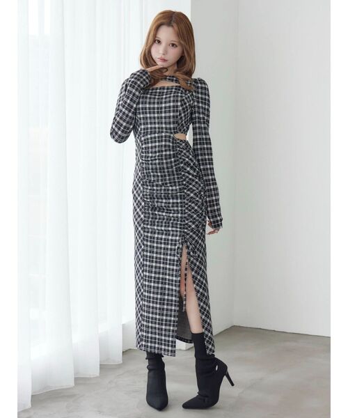 EATME（イートミー） ワンピース デコルテチェックワンピース