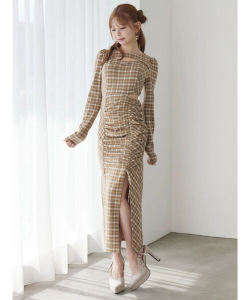 EATME（イートミー） ワンピース デコルテチェックワンピース