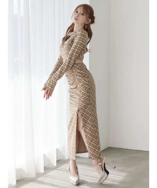 EATME（イートミー） ワンピース デコルテチェックワンピース