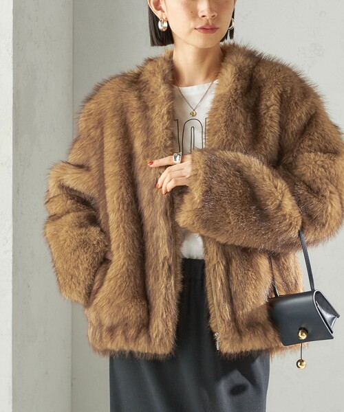 SHIPS（シップス） ブルゾン アウター フェイク ファー コクーン