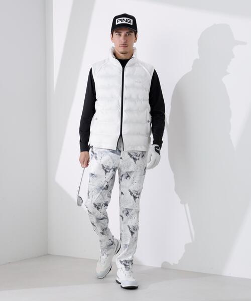 【ブラック】全方向ストレッチボンディングプリントテーパードパンツ <PERFORMANCE> (MENS) PING（ピン） パンツ 「PING APPAREL」全方向ストレッチボンディング