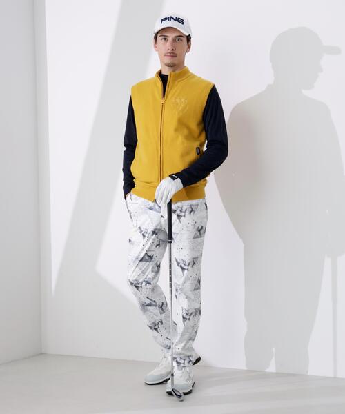 【ブラック】全方向ストレッチボンディングプリントテーパードパンツ <PERFORMANCE> (MENS) PING（ピン） パンツ 「PING APPAREL」全方向ストレッチボンディング