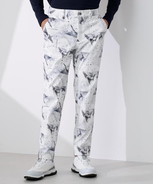 【ホワイト】全方向ストレッチボンディングプリントテーパードパンツ <PERFORMANCE> (MENS) PING（ピン） パンツ 「PING APPAREL」全方向ストレッチボンディング