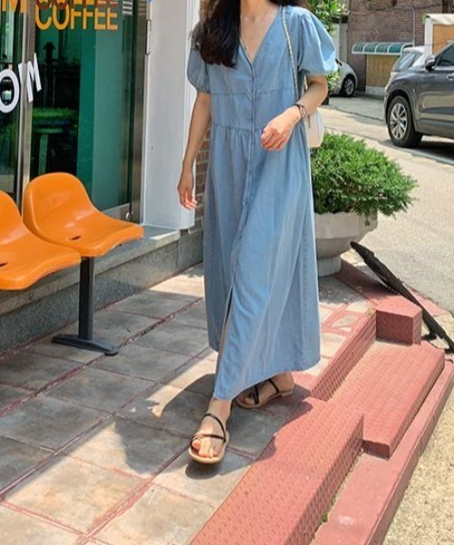 「FAVORITO」 半袖ワンピース F ライトブルー レディース_画像2