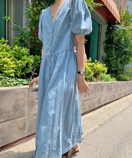 「FAVORITO」 半袖ワンピース F ライトブルー レディース_画像5