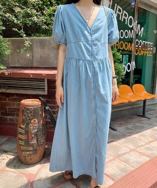 「FAVORITO」 半袖ワンピース F ライトブルー レディース_画像6