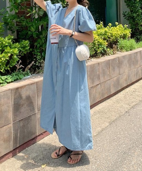 「FAVORITO」 半袖ワンピース F ライトブルー レディース_画像7