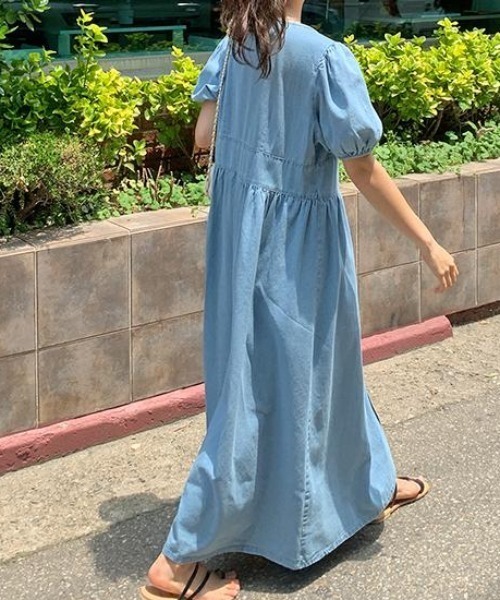 「FAVORITO」 半袖ワンピース F ライトブルー レディース_画像8