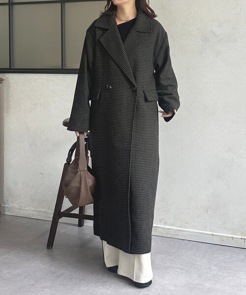 Thevon（ゼヴォン） コート アウター チェック柄ロングコート
