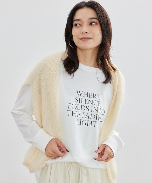 ホワイト 長袖 カットソー裏起毛マシュマロT／マシンウォッシャブル　バンヤード BARNYARDSTORM（バンヤードストーム） tシャツ BARNYARDSTORM / 裾