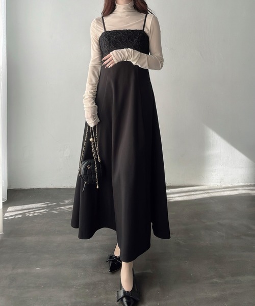 「Meiru」 キャミソールワンピース MEDIUM アイボリー レディース_画像3