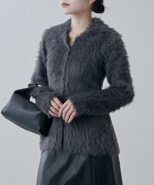 Lui's（ルイス） ニット セーター 「スタイルアップ」シャギー衿付き