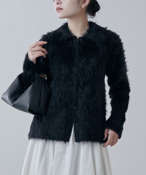 Lui's（ルイス） ニット セーター 「スタイルアップ」シャギー衿付き