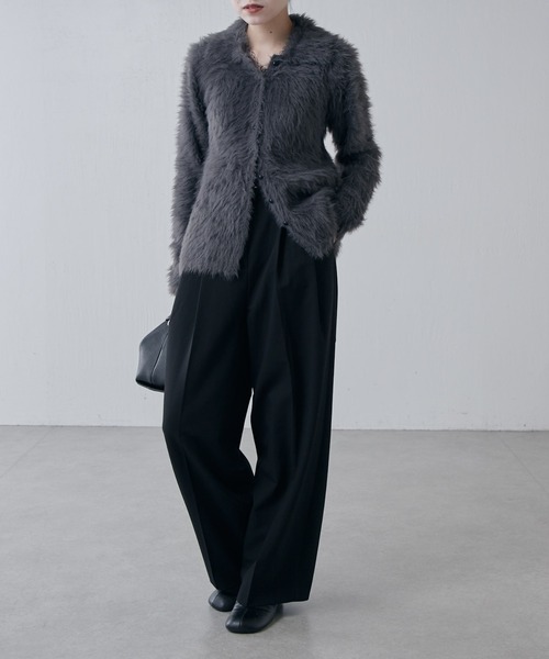 Lui's（ルイス） ニット セーター 「スタイルアップ」シャギー衿付き