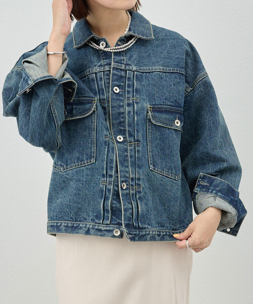 【新品】SHENERY シーナリー デニムジャケット/Free size SHENERY（シーナリー） デニムジャケット FREE ブルー レディース