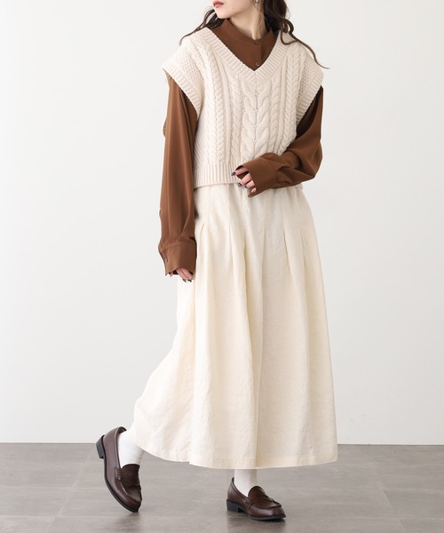 ubasoku（ウバソク） パンツ キュロットパンツ ナチュラル レディース