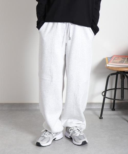LJK 白スウェットパンツ cepo（セポ） スウェットパンツ ジャージ ブラッシング裏起毛ドロスト