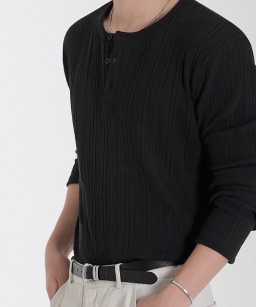 NOWLE（ノウル） tシャツ 「NOWLE」ワッフル テクスチャー ヘンリー