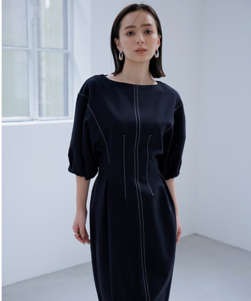 「anuans」 半袖ワンピース SMALL ネイビー レディースの画像