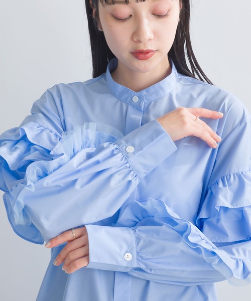 「PICCIN」 長袖シャツ M オフホワイト レディース_画像3