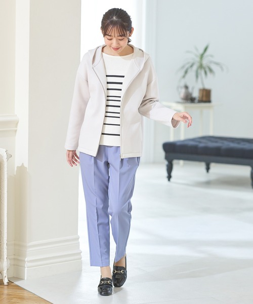 「Honeys」 「GLACIER」長袖ニット L ベージュ×ブラック レディース_画像3