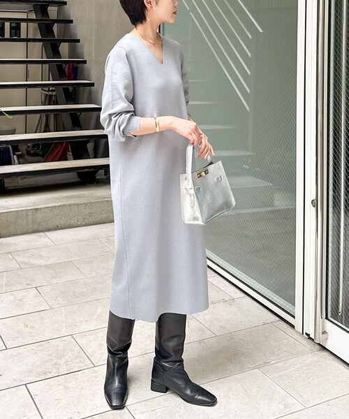 「NOLLEY'S Sophi」 ニットワンピース 36 キャメル レディースの画像