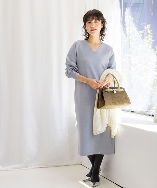 「NOLLEY'S Sophi」 ニットワンピース 36 キャメル レディースの画像