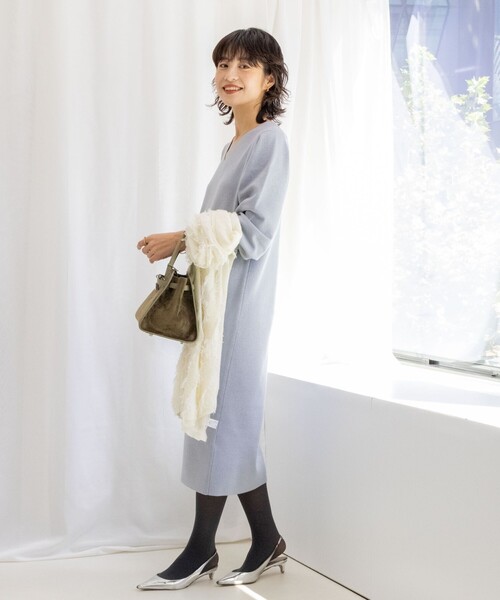 「NOLLEY'S Sophi」 ニットワンピース 36 キャメル レディースの画像