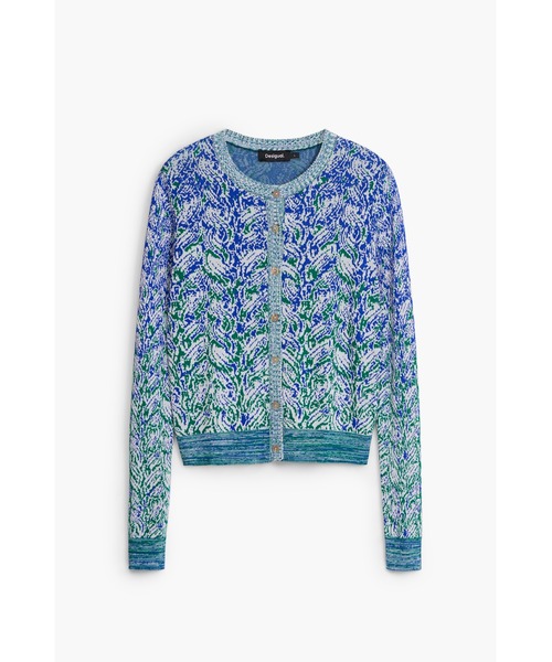 「Desigual」 ニットカーディガン L ブルー レディース_画像4