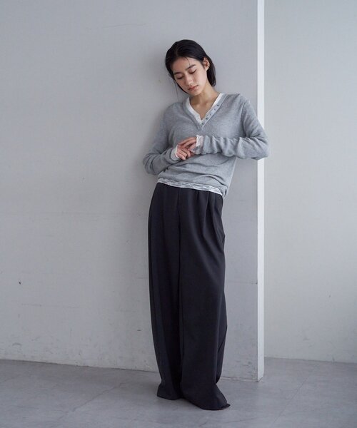 SHENERY（シーナリー） ニット セーター ヘンリーネックレイヤード