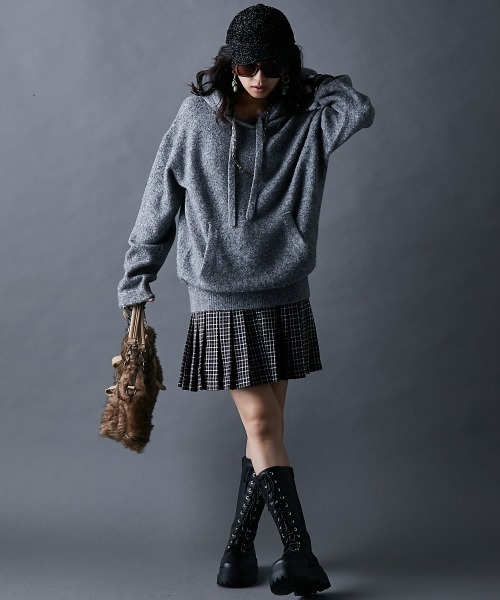 「GEVS.」 プルオーバーパーカー M ブルーグリーン レディース_画像7