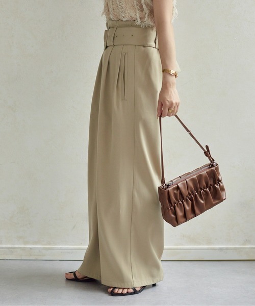 「Thevon」 スラックス TM チャコールグレー レディース_画像2