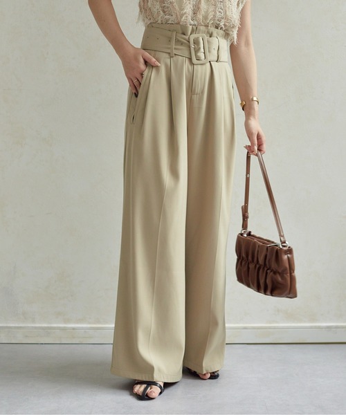 「Thevon」 スラックス TM チャコールグレー レディース_画像4