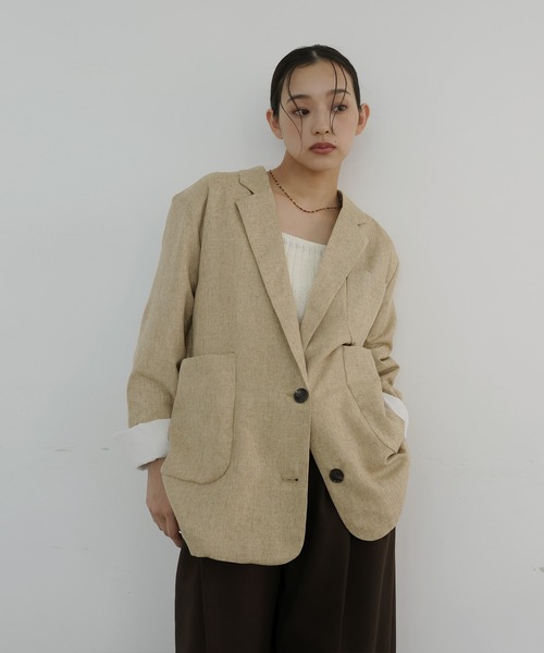 hellam（ヘラム） ジャケット テーラードジャケット リネンライク