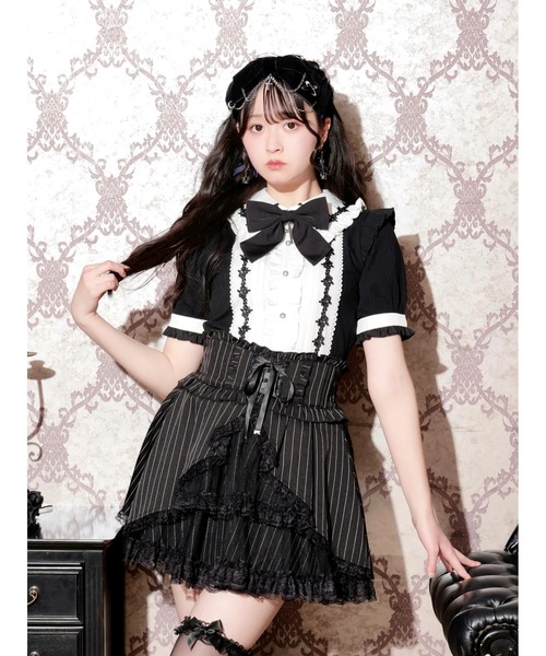 Moitieローズレースリボンブラウス黒 レースリボンブラウス(黒)｜東京ロリィタ-TOKYO LOLITA｜ロリータ服の