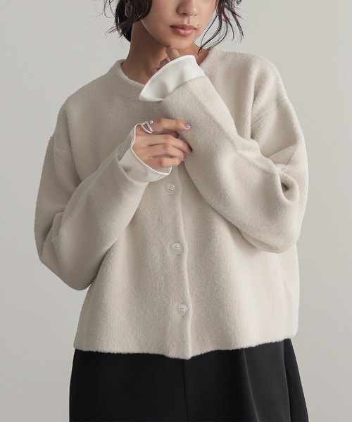 「for/c」 ニットカーディガン M チャコールグレー レディース_画像3