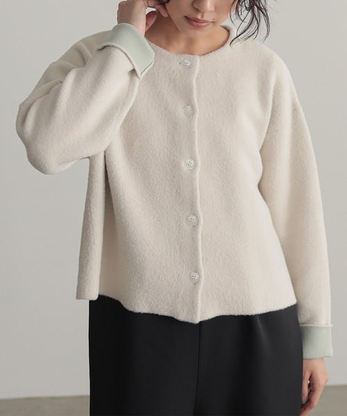 「for/c」 ニットカーディガン M チャコールグレー レディース_画像7