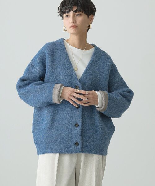 「AMERICAN HOLIC」 ニットカーディガン M 杢グレー レディース_画像2