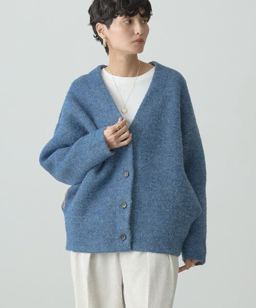 「AMERICAN HOLIC」 ニットカーディガン M 杢グレー レディース_画像3