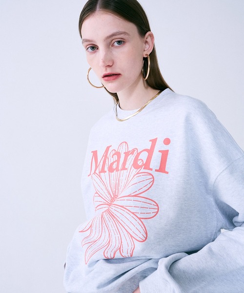 「Mardi Mercredi」 スウェットカットソー FREE グレー×ホワイト レディース_画像7