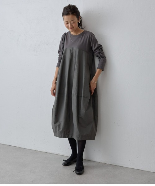 「BEARDSLEY」 長袖ワンピース L ダークグレー レディースの画像
