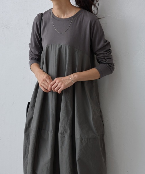「BEARDSLEY」 長袖ワンピース L ダークグレー レディースの画像