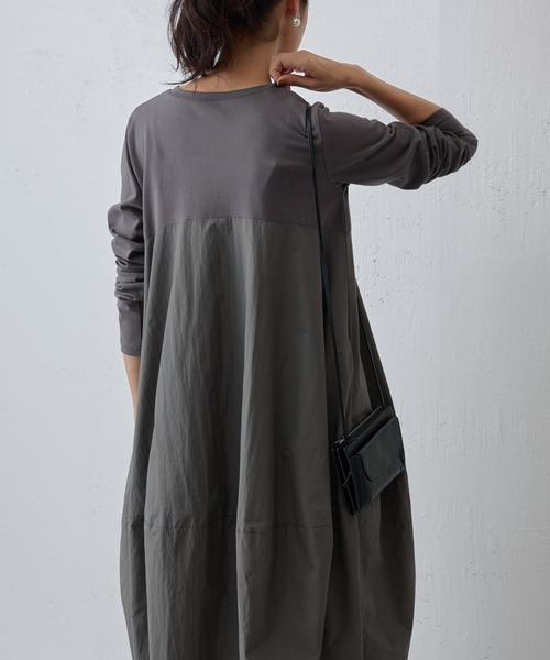 「BEARDSLEY」 長袖ワンピース L ダークグレー レディースの画像