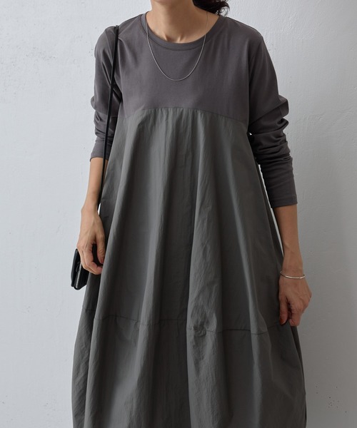 「BEARDSLEY」 長袖ワンピース L ダークグレー レディースの画像