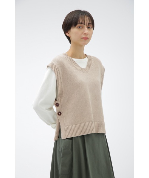 seadog 　MHL エムエイチエル　ニット　ベージュ　クルーネッ MHL.（エムエイチエル） ニットベスト 2 ベージュ レディース