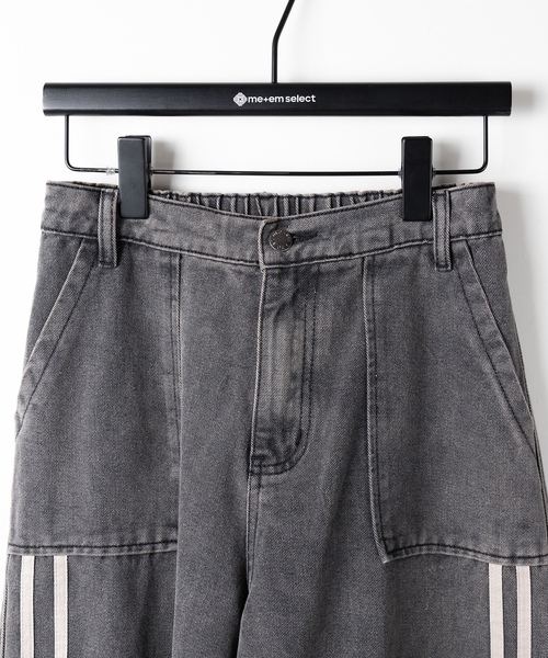 「me+em select」 ブーツカットデニムパンツ MEDIUM ダークブラック レディース_画像6