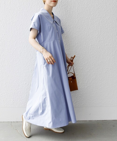 SHIPS any 「SHIPS any」 半袖ワンピース ONE SIZE ライトブルー